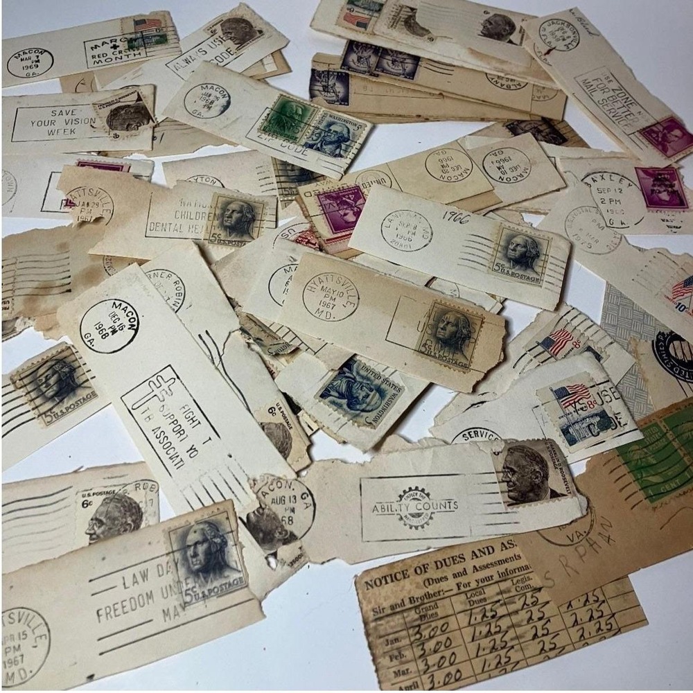 Vintage USPS Postal History Stamp Paper Lot 1958-1970 Slogan Cancels Postmarks